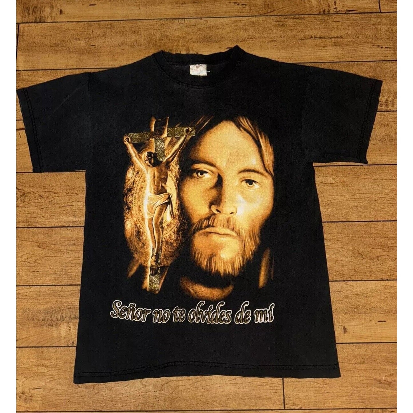 Vintage Rock Revolution Jesus T-Shirt Black Large 20x27.5
