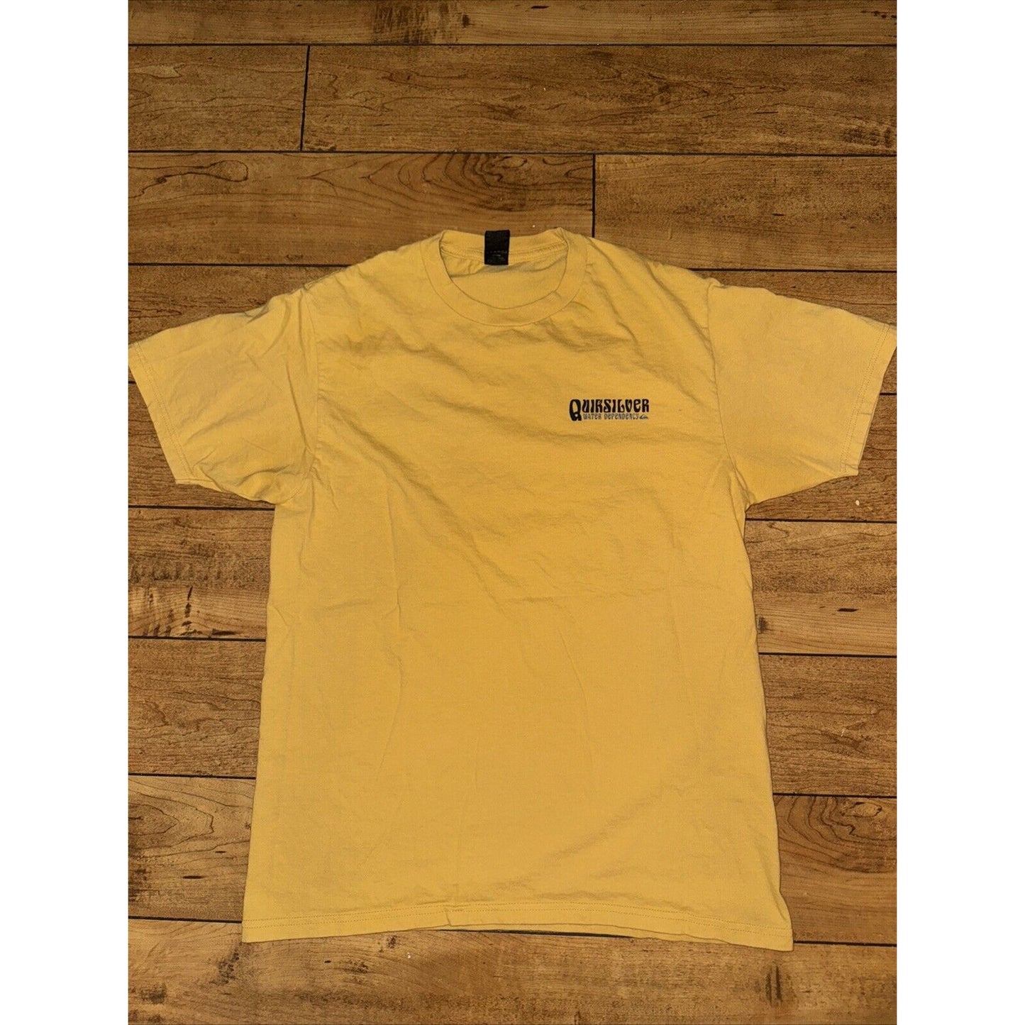 Quicksilver Water Dependency T-Shirt Yellow Medium 18x25.5