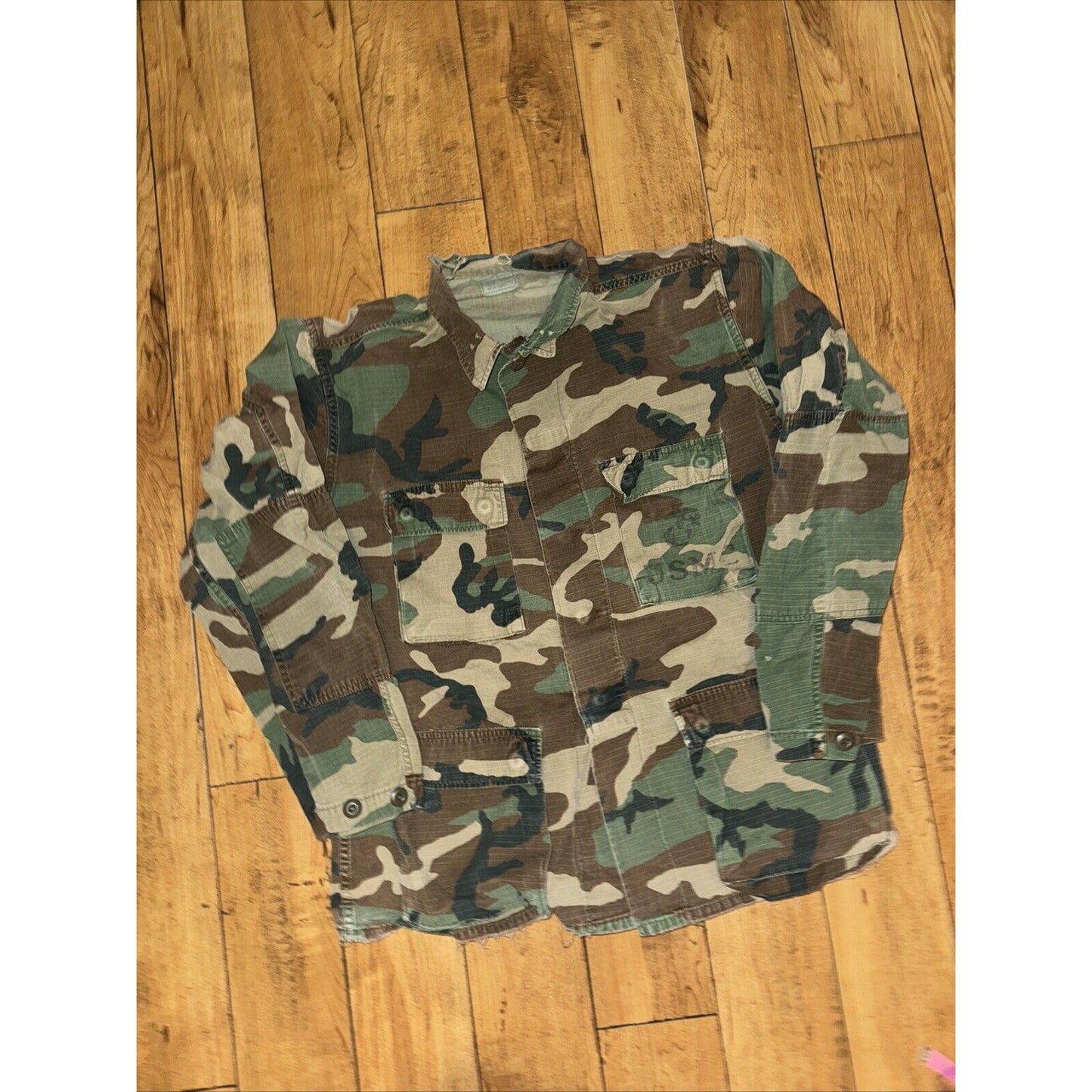 Vintages USMS Camo Jacket Medium 22x27 Camies OuterWear Workwear Military