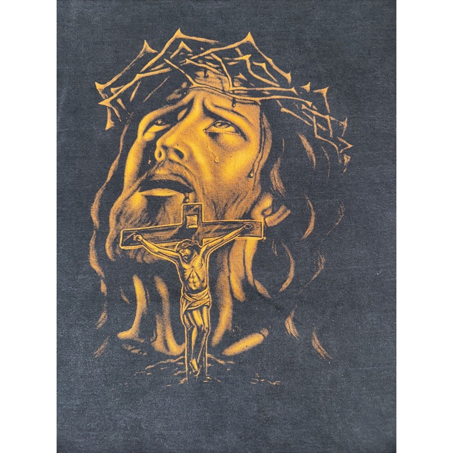 Vintage Rock Revolution Jesus T-Shirt Black Large 20x27.5