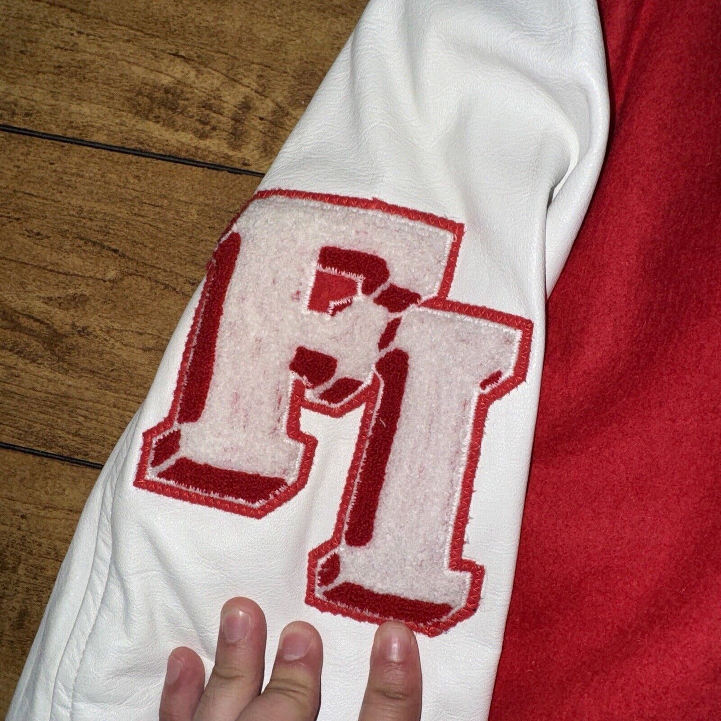 Vintage Made In Mexico Josiro Letterman Jacket Red/White Size 42 24x26 Measured