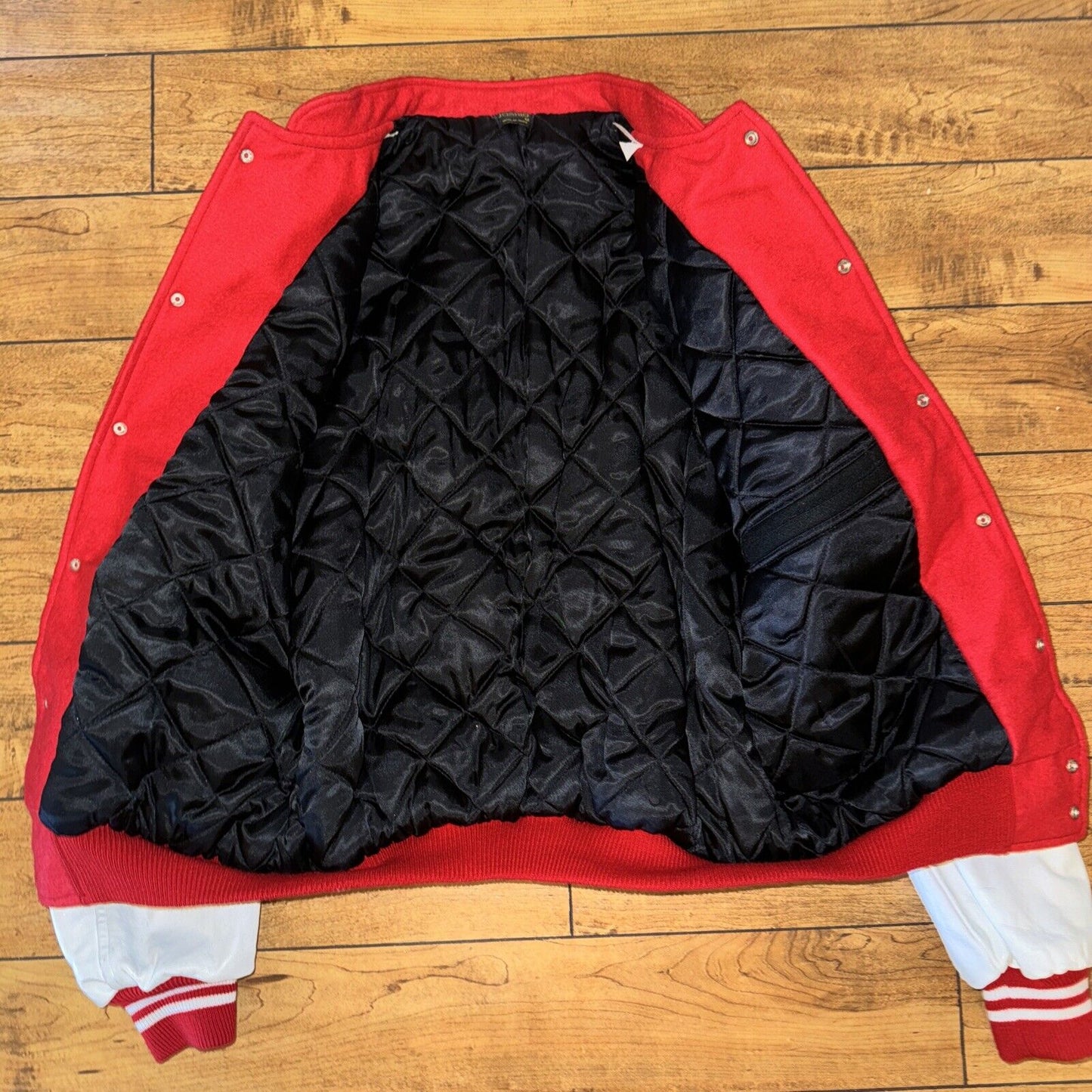 Vintage Made In Mexico Josiro Letterman Jacket Red/White Size 42 24x26 Measured