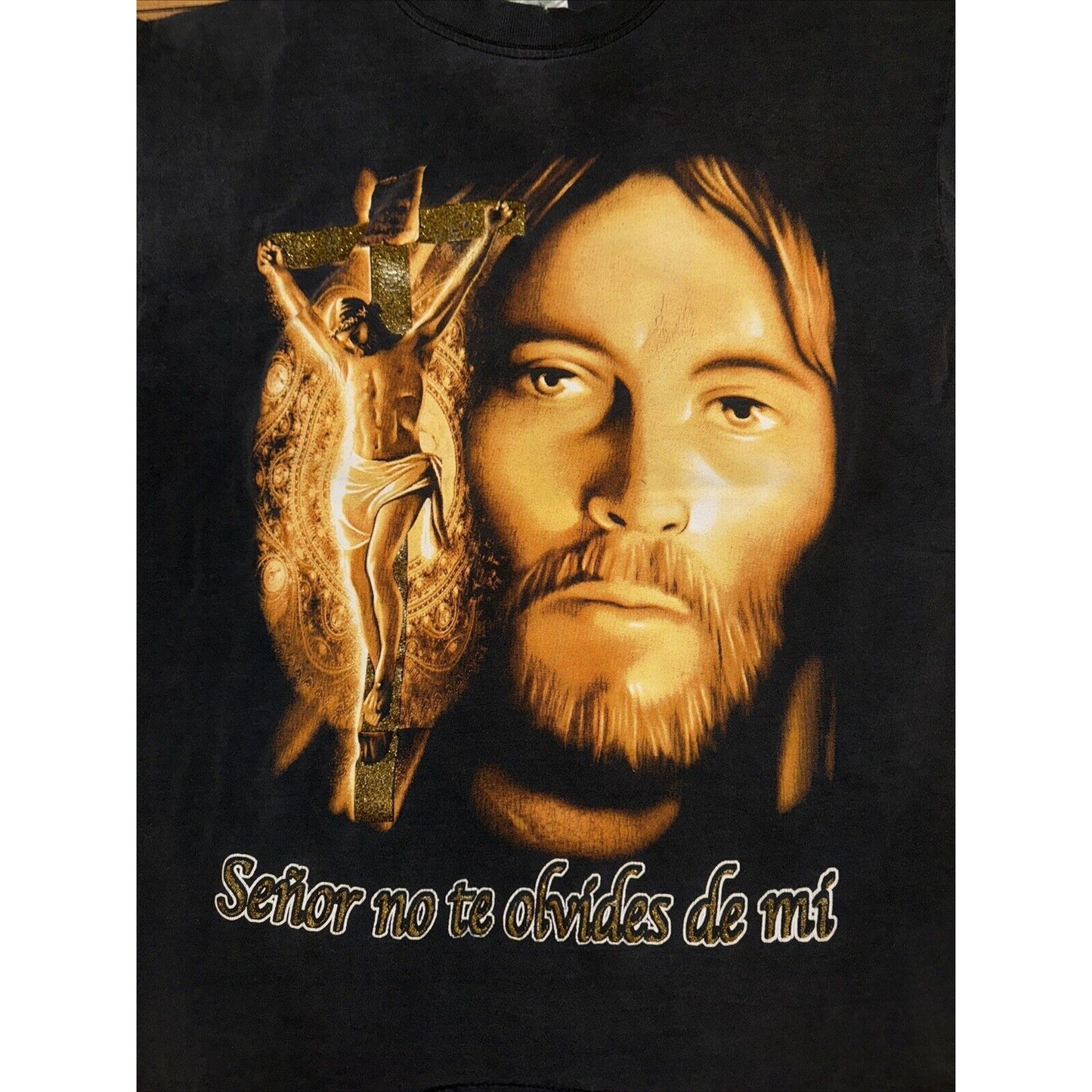 Vintage Rock Revolution Jesus T-Shirt Black Large 20x27.5