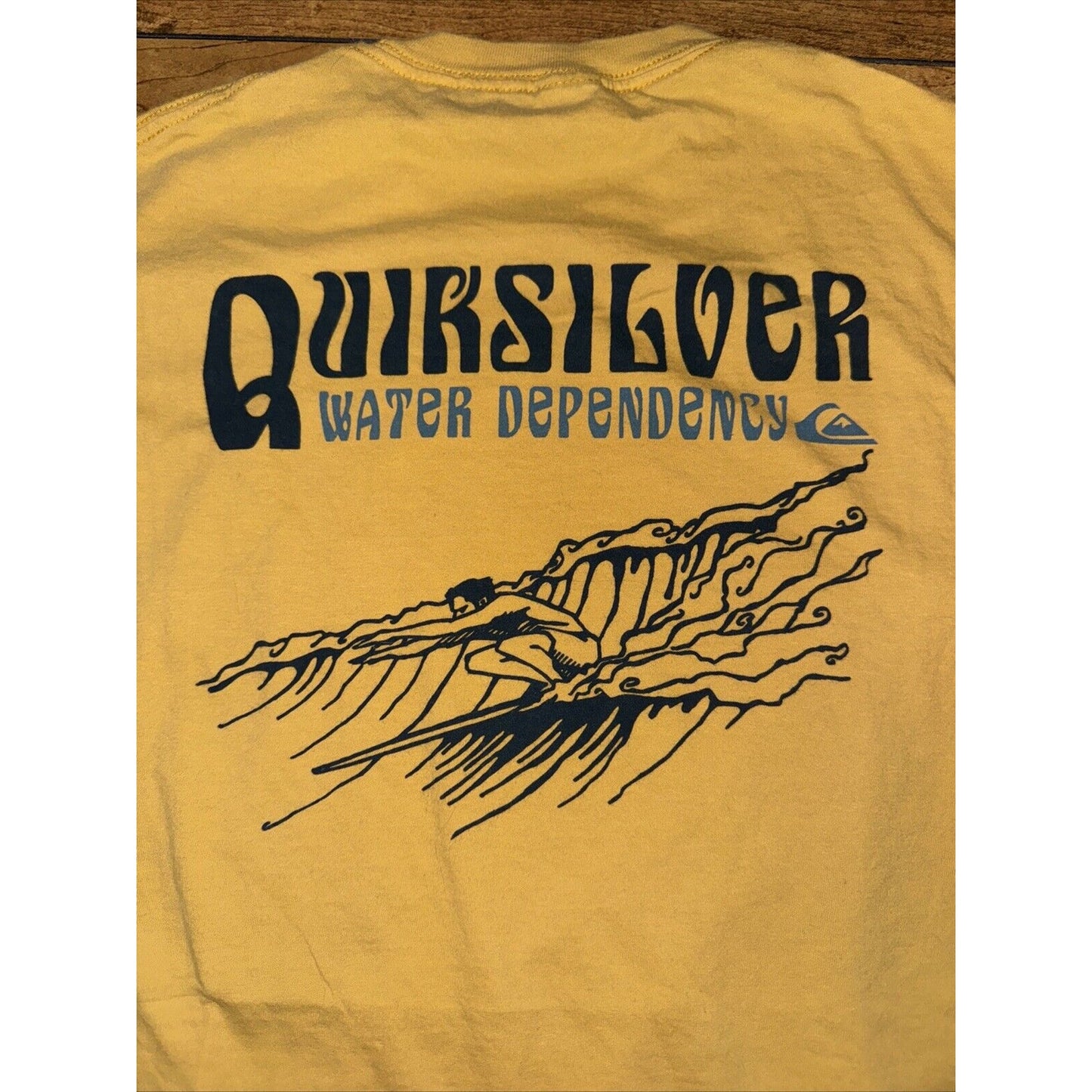 Quicksilver Water Dependency T-Shirt Yellow Medium 18x25.5