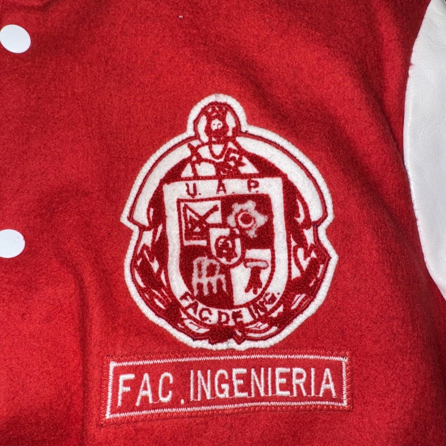Vintage Made In Mexico Josiro Letterman Jacket Red/White Size 42 24x26 Measured