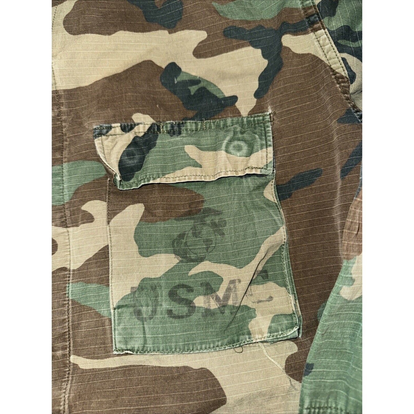Vintages USMS Camo Jacket Medium 22x27 Camies OuterWear Workwear Military