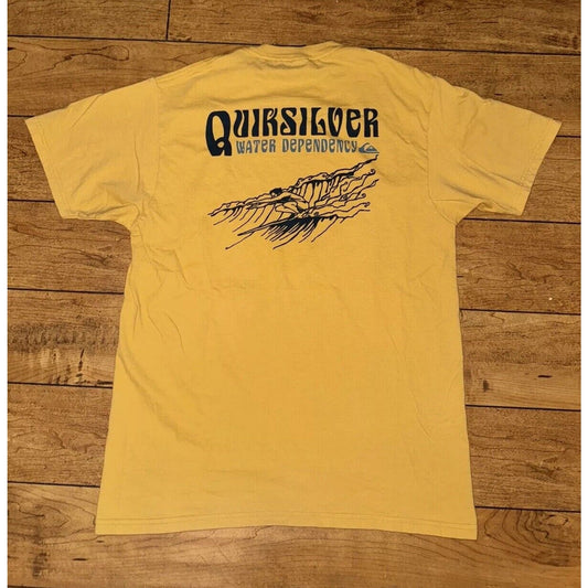 Quicksilver Water Dependency T-Shirt Yellow Medium 18x25.5