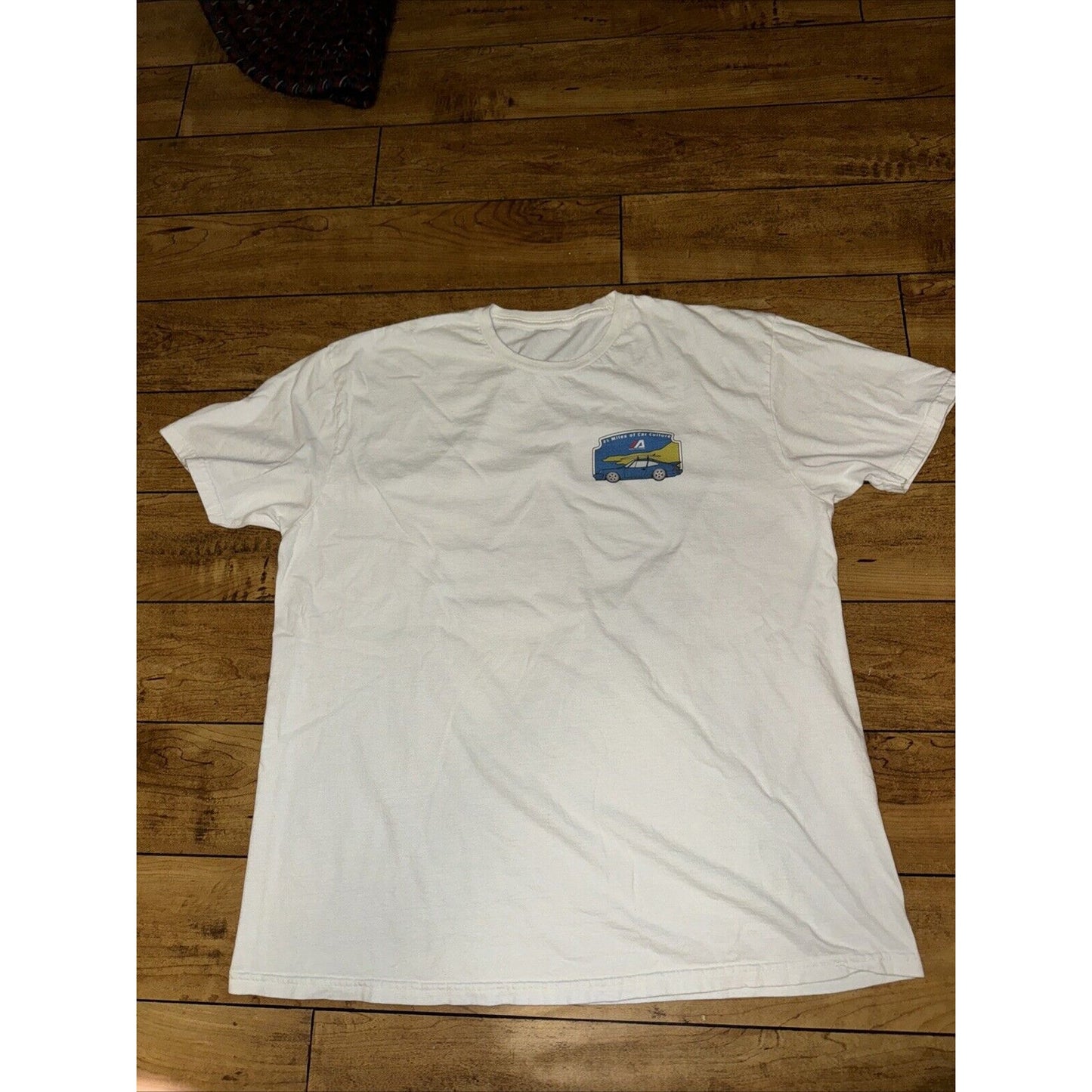 Malibu Car Week T-Shirt Porsche Surfing 23x28 Measured XL Cut Tag White