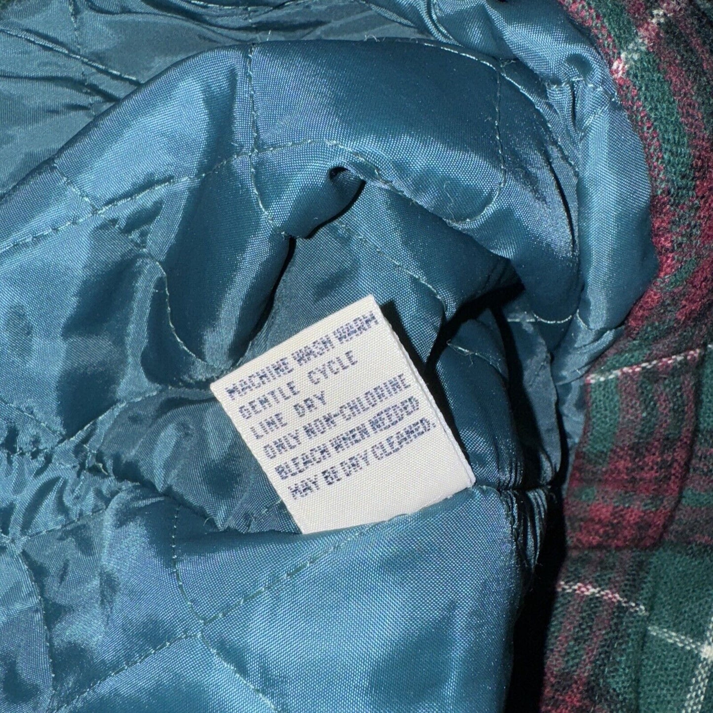 Vintage Briggs Plaid Shirt Flannel Green/Red Medium 23x30 Made In Korea 100% Pol