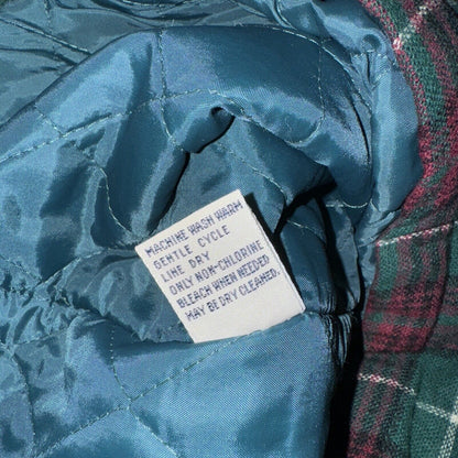 Vintage Briggs Plaid Shirt Flannel Green/Red Medium 23x30 Made In Korea 100% Pol