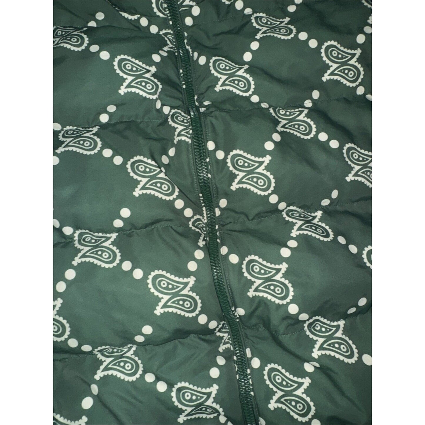 Maison Article Puffer Paisley Jacket Green XL 25x26