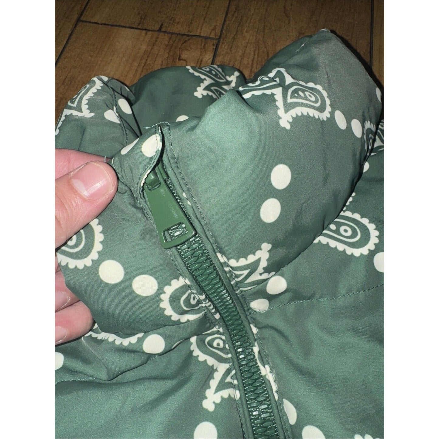 Maison Article Puffer Paisley Jacket Green XL 25x26