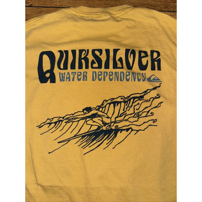 Quicksilver Water Dependency T-Shirt Yellow Medium 18x25.5