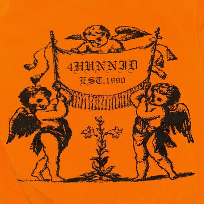 4 Hunnid Angels T-Shirt Orange Medium 19x25.5