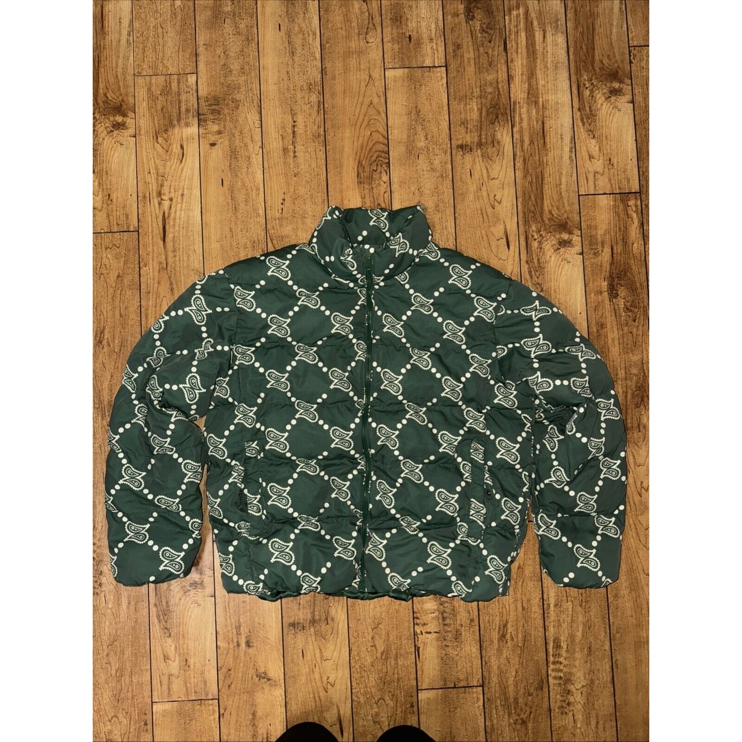 Maison Article Puffer Paisley Jacket Green XL 25x26