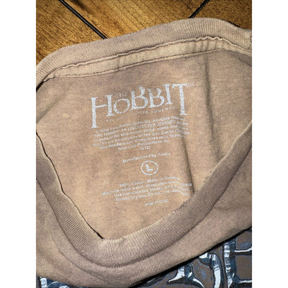 The Hobbit An Unexpected Journey T-Shirt Brown Large 21x25.5 Washed